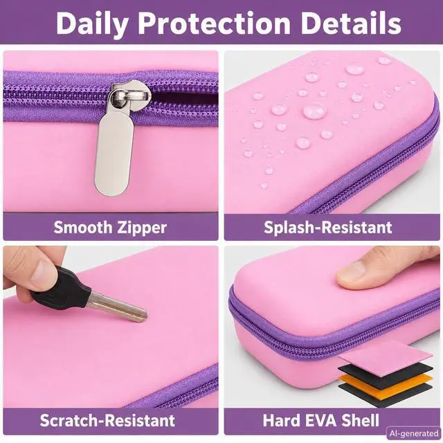 Alt view image 3 of 6 - Foam Insert Case for 3Doodler Start+ Essentials 3D Pen, Pink