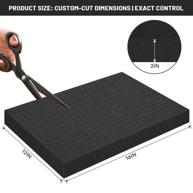 Alt view image 2 of 7 - 4 PCS 16x12x2 Inch Pick and Pluck Foam Inserts for Cases - Professional-Grade Tool, Game Box & Drawer Organizer