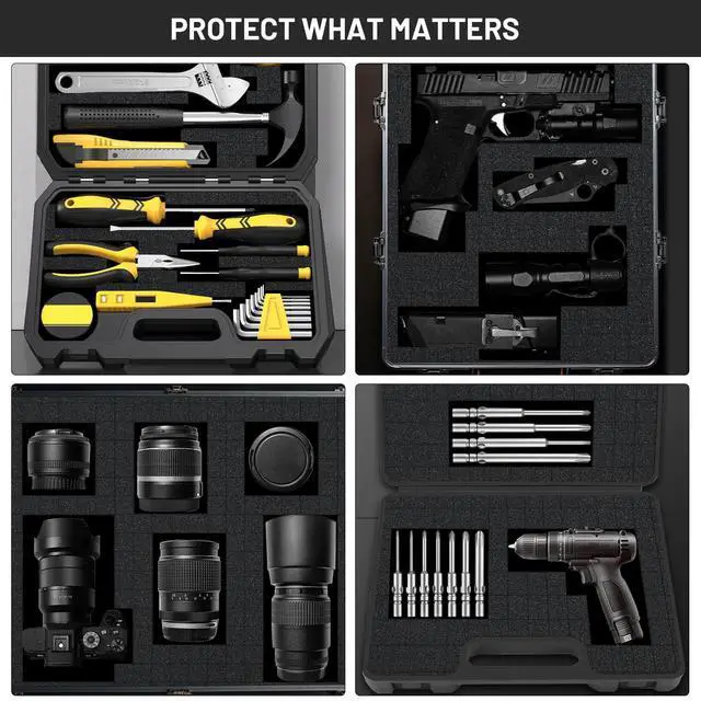 Alt view image 6 of 7 - Dual-Thickness Case Foam Insert Kit 8PCS (4PCS 16x12x2" + 4PCS 16x12x0.4") - Pick and Pluck Protective Layer for Tool Drawers, Game Cases & Collectible Organizers