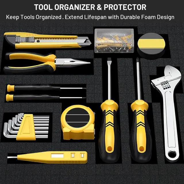 Alt view image 7 of 7 - Dual-Thickness Case Foam Insert Kit 8PCS (4PCS 16x12x2" + 4PCS 16x12x0.4") - Pick and Pluck Protective Layer for Tool Drawers, Game Cases & Collectible Organizers