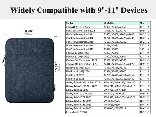 Alt view image 2 of 7 - 9-11" Tablet Sleeve Bag, Dusty Blue