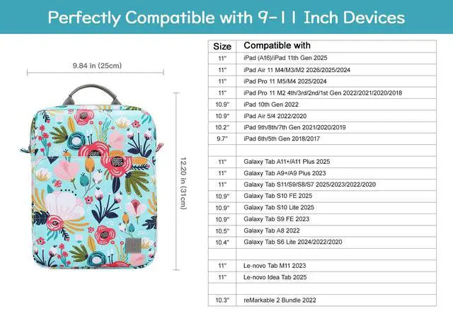 Alt view image 2 of 7 - 9-11 Inch Tablet Sleeve Bag Carrying Case with Shoulder Strap
