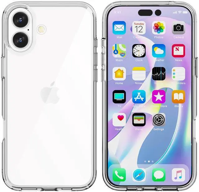Main image of Phone Case Compatible with iPhone 16, Clear Case Shockproof Protective Bumper Slim Cover for 6.1 Inch