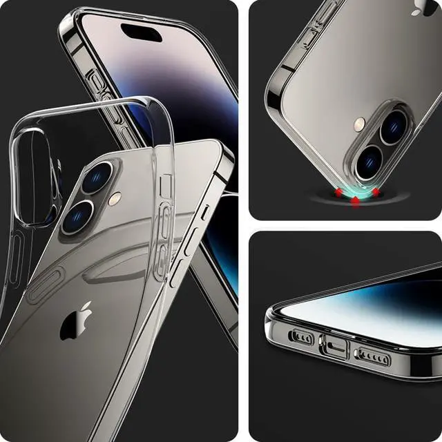 Alt view image 3 of 6 - Phone Case Compatible with iPhone 16, Clear Case Shockproof Protective Bumper Slim Cover for 6.1 Inch