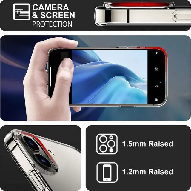 Alt view image 4 of 6 - Phone Case Compatible with iPhone 16, Clear Case Shockproof Protective Bumper Slim Cover for 6.1 Inch