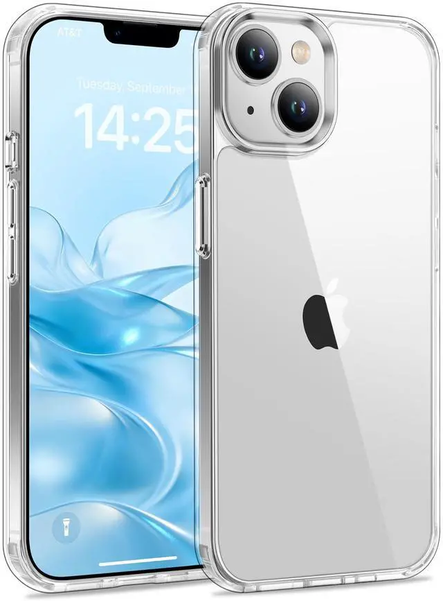 Main image of Case for iPhone 14, Anti-Yellowing, Crystal Clear Back, Shockproof & MilitaryGrade Drop Protection - Transparent