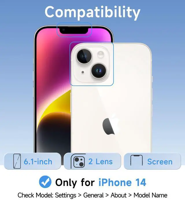 Alt view image 2 of 7 - Case for iPhone 14, Anti-Yellowing, Crystal Clear Back, Shockproof & MilitaryGrade Drop Protection - Transparent
