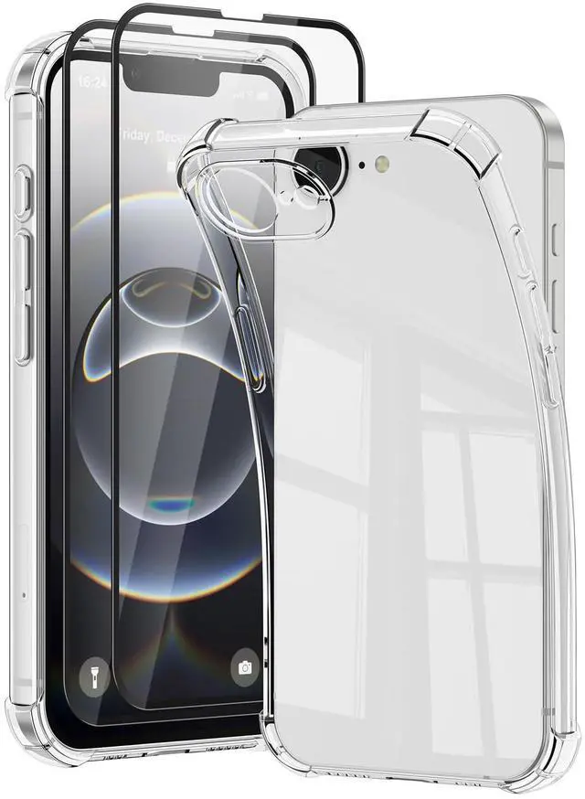 Main image of for iPhone 16e / iPhone 17e Case, Soft Slim Clear Phone Cases Shockproof Protective Cover with Screen Protector Compatible with iPhone 16e / iPhone 17e 6.1"