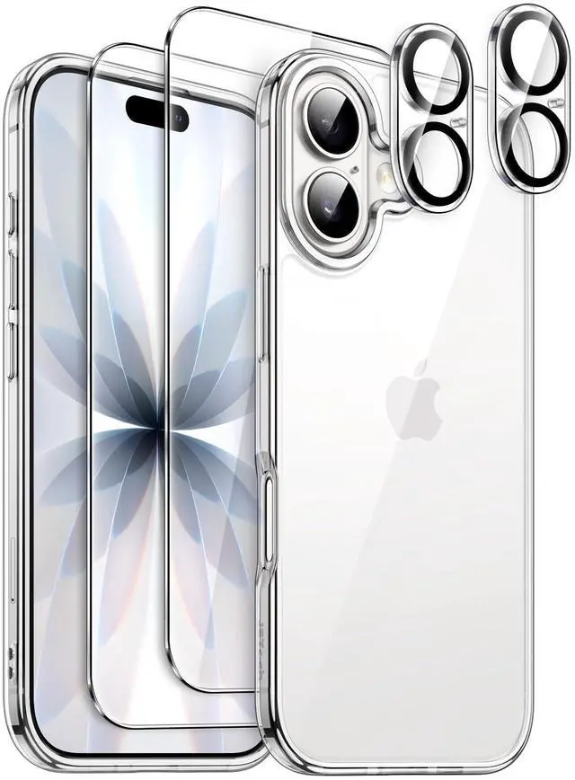 Main image of 5 in 1 Case for iPhone 17, Anti-Yellowing, Clear
