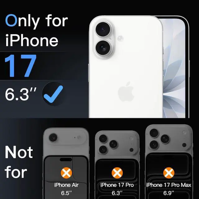 Alt view image 2 of 7 - 5 in 1 Case for iPhone 17, Anti-Yellowing, Clear