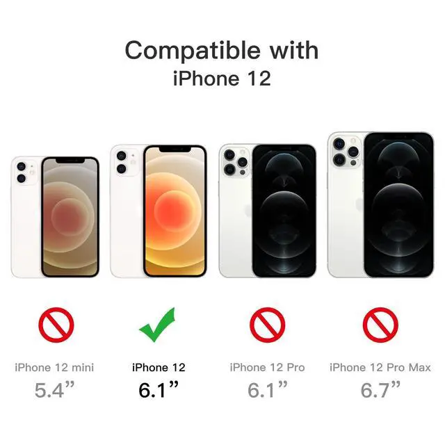 Alt view image 3 of 7 - 5 in 1 Case for iPhone 12, Anti-Yellowing, Clear