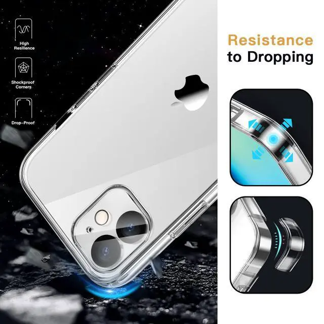 Alt view image 4 of 7 - 5 in 1 Case for iPhone 12, Anti-Yellowing, Clear