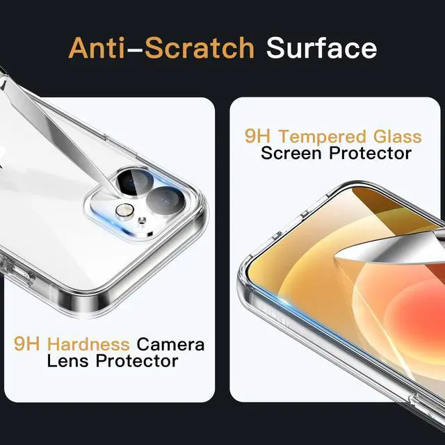 Alt view image 6 of 7 - 5 in 1 Case for iPhone 12, Anti-Yellowing, Clear