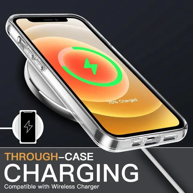 Alt view image 7 of 7 - 5 in 1 Case for iPhone 12, Anti-Yellowing, Clear