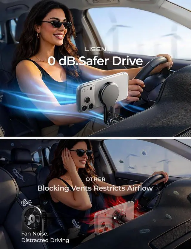 Alt view image 3 of 7 - for Qi2.2 25W MagSafe Car Mount Charge,Car Vent Magnetic Car Charger