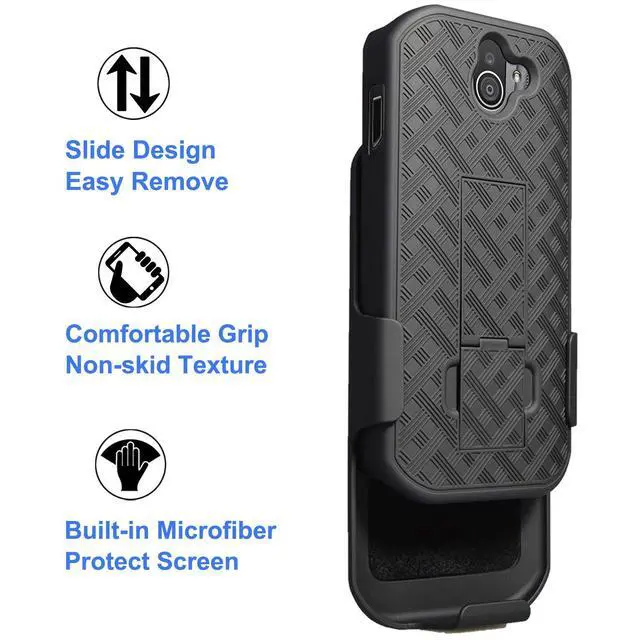 Alt view image 5 of 6 - for Kyocera DuraForce Pro 2 E6910 Stand Case Screen Protector-Black