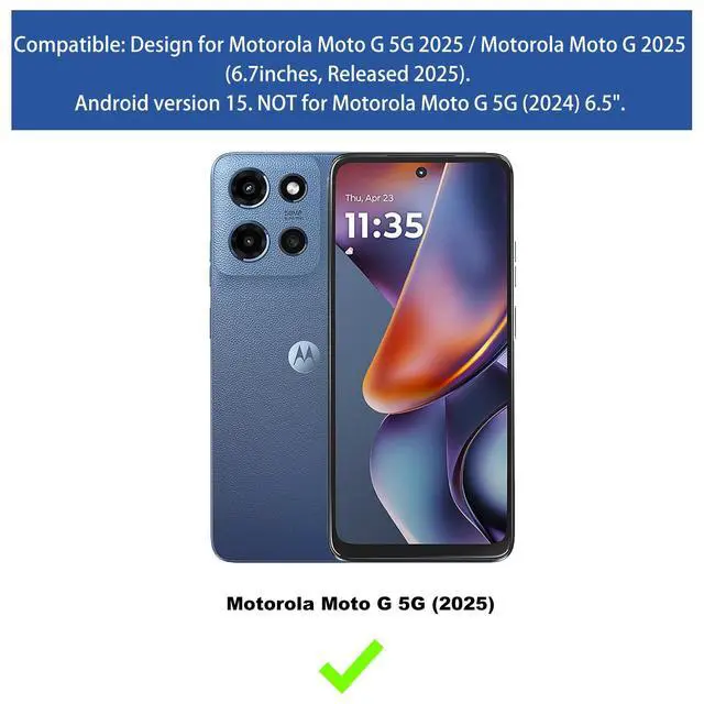Alt view image 2 of 7 - for Motorola Moto G 2025 Stand Phone Case, Screen Protector-Black