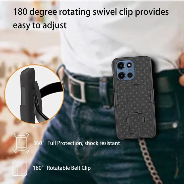 Alt view image 3 of 7 - for Motorola Moto G 2025 Stand Phone Case, Screen Protector-Black