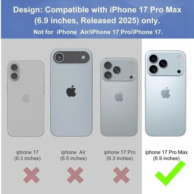 Alt view image 2 of 7 - for iPhone 17 Pro Max Stand Case, Belt Clip, Screen Protector-Black