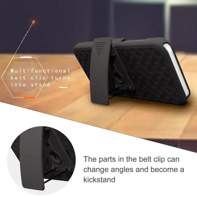 Alt view image 5 of 7 - for iPhone 17 Pro Max Stand Case, Belt Clip, Screen Protector-Black