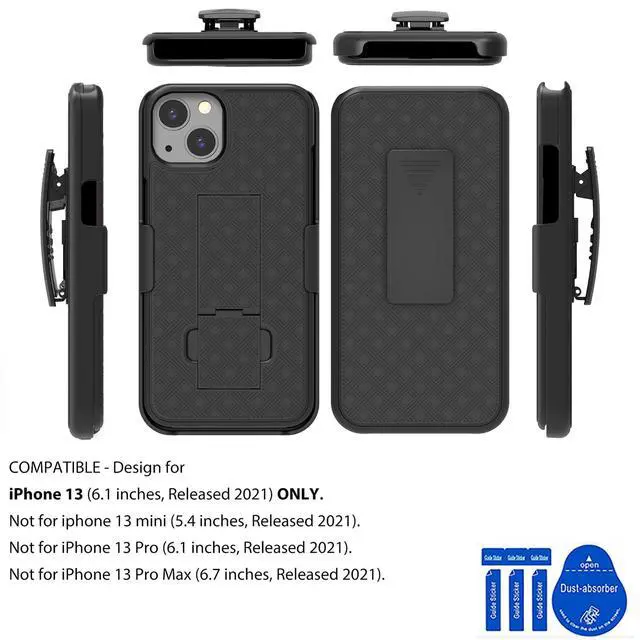 Alt view image 2 of 7 - for Case Belt Clip, Holster Screen Protector-Black