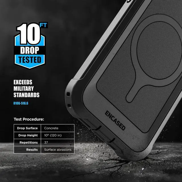 Alt view image 4 of 7 - Rugged Case for iPhone 17 Pro Max with Belt Clip and Built-in Screen Protector (Falcon Series) Full-Body Cover with Phone Holster, Compatible with MagSafe (Black)
