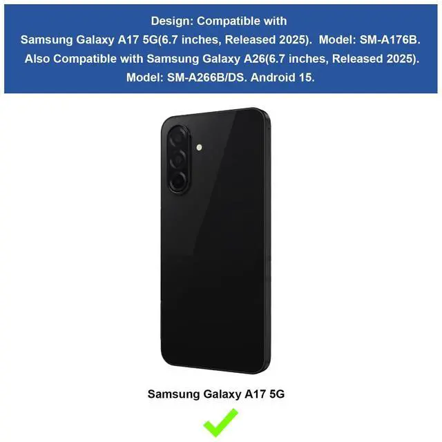 Alt view image 2 of 7 - for Samsung Galaxy A17 5G/A26 Case Holster, Screen Protector-Black