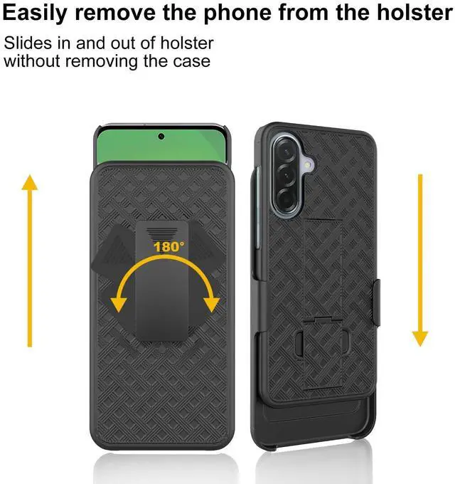 Alt view image 6 of 7 - for Samsung Galaxy A17 5G/A26 Case Holster, Screen Protector-Black