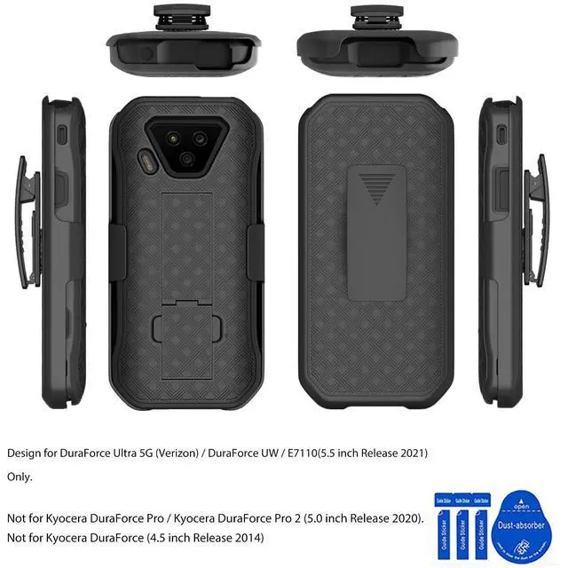 Alt view image 2 of 7 - for Kyocera DuraForce Ultra 5G UW E7110 Case Screen Protector-Black
