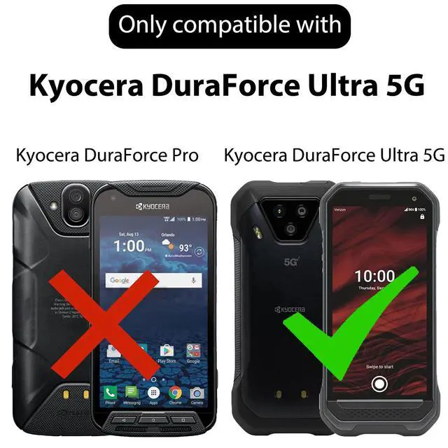 Alt view image 3 of 7 - for Kyocera DuraForce Ultra 5G UW E7110 Case Screen Protector-Black