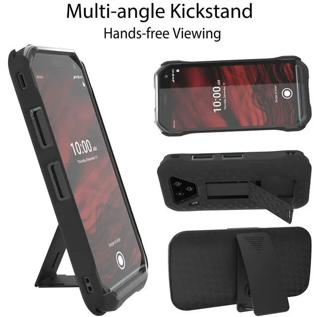Alt view image 4 of 7 - for Kyocera DuraForce Ultra 5G UW E7110 Case Screen Protector-Black