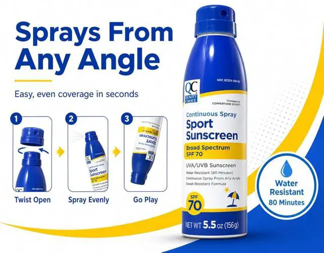 Alt view image 7 of 7 - Sport Sunscreen Spray SPF 70, 5.5 oz