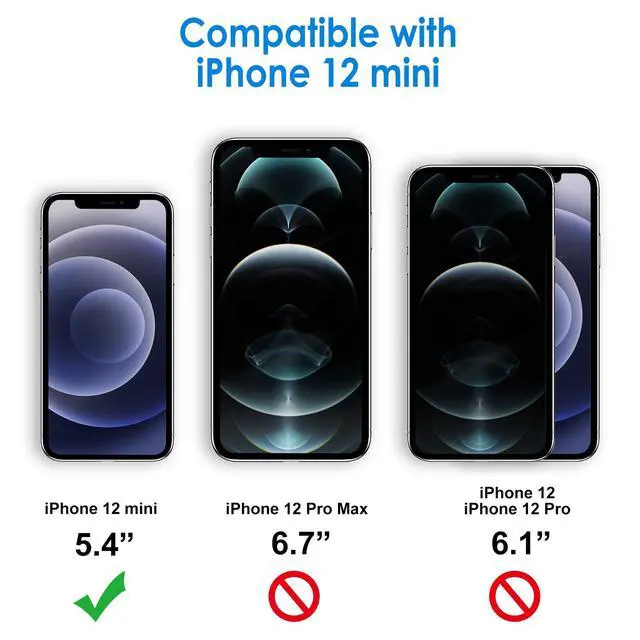 Alt view image 3 of 7 - Privacy Screen Protector for iPhone 12 mini, 2-Pack