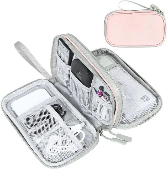 Main image of Electronic Organizer, Travel Tech Pouch Bag, Cable Organizer Light Pink