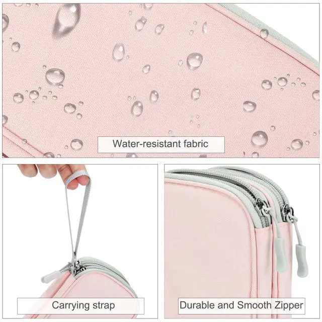 Alt view image 4 of 7 - Electronic Organizer, Travel Tech Pouch Bag, Cable Organizer Light Pink