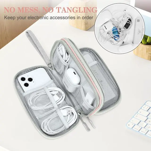 Alt view image 5 of 7 - Electronic Organizer, Travel Tech Pouch Bag, Cable Organizer Light Pink