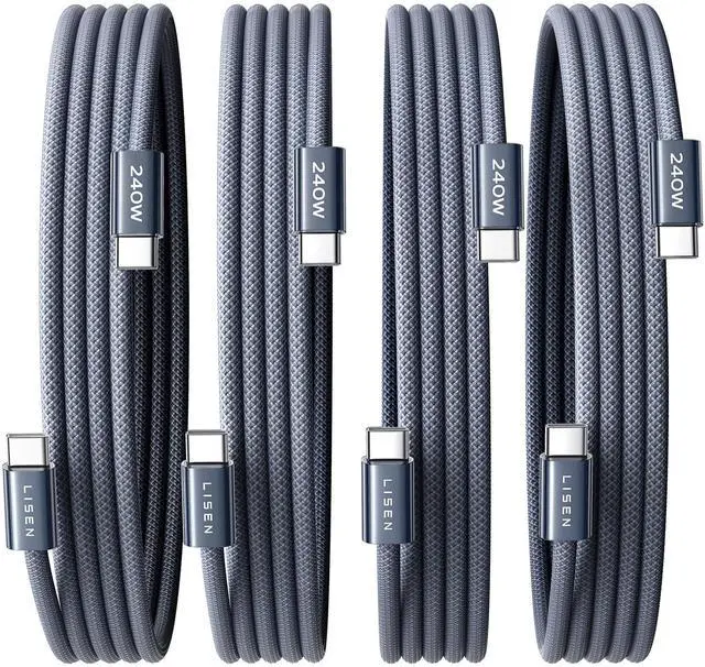Main image of USB C to USB C Cable, 240W C to C Fast Charging Cable (6.6ft, 4 Pack)