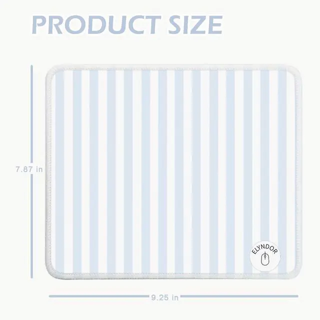 Alt view image 5 of 7 - Mouse Pad for Desk with Stitched Edge, Premium Cute Washable Mouse Pads. Computer Mousepad with Non-Slip Rubber Base, Mousepads for Laptop, 9.25x7.75x0.12 inch (Blue Stripes)