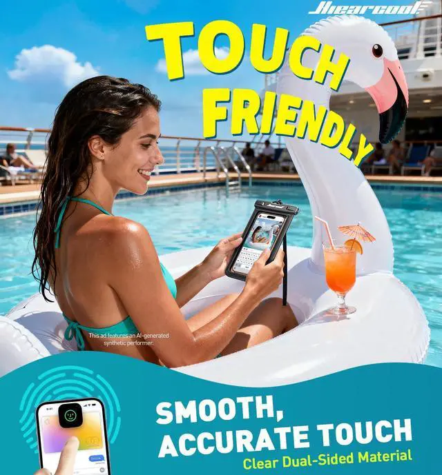 Alt view image 4 of 7 - Waterproof Phone Pouch, Waterproof Phone Case, Black&Green 2-Pack | Durable multilayer IPX8 protection; touchscreen access and fit up to 8.9 inches; cruise essentials 2026 for beach and pool