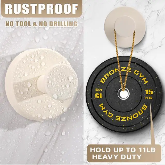 Alt view image 2 of 7 - Suction Cup Hooks for Shower No-Drill Bathroom Hooks for Towels, Robes, Loofah Mountable on Bathroom Walls, Kitchen, Glass, Mirrors, Tile and Smooth,Non-Porous Surfaces (2, Milk White)