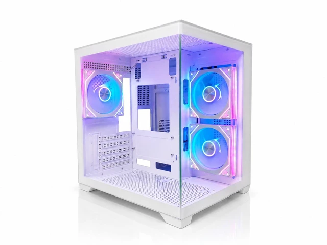 Main image of Axora C170 MATX ARGB Cube Case Tempered Glass w/ 3 Pre-installed ARGB 5v fans & ARGB Controller