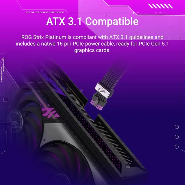 Alt view image 7 of 7 - ASUS ROG Strix 1200W Platinum (80 Plus and Cybenetics Platinum, Fully Modular ATX, ATX 3.1, PCIe 5.1, GaN MOSFET, GPU-First IVS, ROG Equalizer 12V-2x6 GPU Power Cable, 10-Year Warranty)