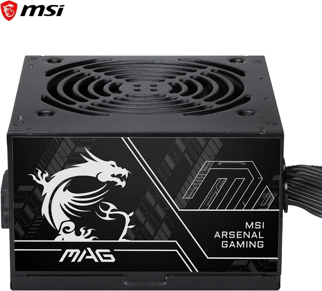 Alt view image 2 of 7 - MSI MAG A600DN II Gaming Power Supply - 80 Plus Certified 600W - Non-Modular - Low Noise ATX PSU