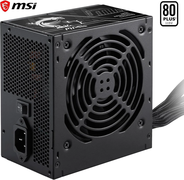 Alt view image 3 of 7 - MSI MAG A600DN II Gaming Power Supply - 80 Plus Certified 600W - Non-Modular - Low Noise ATX PSU