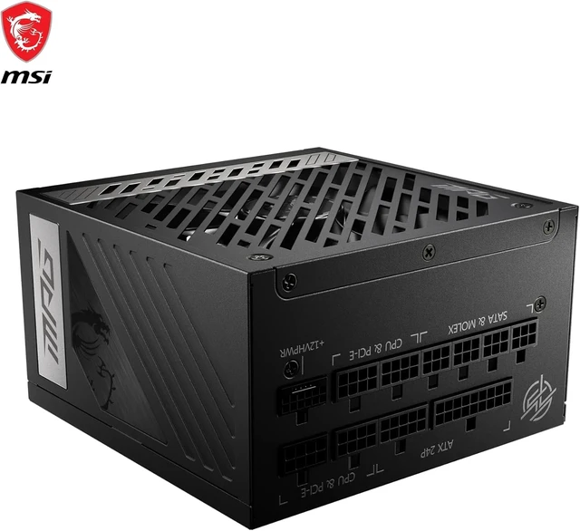 Alt view image 2 of 7 - msi MPG 1000W 80+ Gold Power Supply - 1000W 80+ Gold - 100% Japanese Capacitors - Compatible with PCIe 5.0 Graphics Cards - 1 Fan(s)