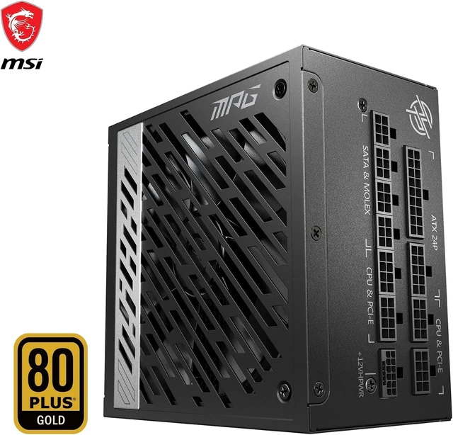 Alt view image 3 of 7 - msi MPG 1000W 80+ Gold Power Supply - 1000W 80+ Gold - 100% Japanese Capacitors - Compatible with PCIe 5.0 Graphics Cards - 1 Fan(s)
