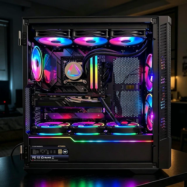 Alt view image 5 of 7 - 600W Power Supply 80 Plus Gold Gaming PSU Non Modular ATX Form Factor