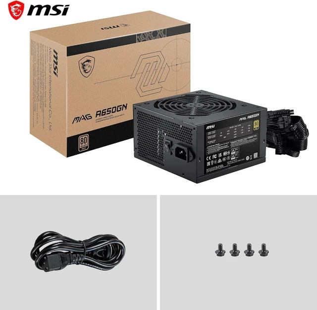 Alt view image 7 of 7 - MSI MAG A650GN II Gaming Power Supply - 80 Plus Gold - ATX 3.1 Ready - 650W - Non-Modular - Low Noise ATX PSU