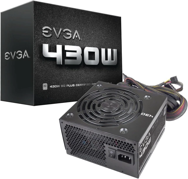 Main image of EVGA 430 W1, 80+ WHITE 430W, 3 Year Warranty, Power Supply 100-W1-0430-KR, Black