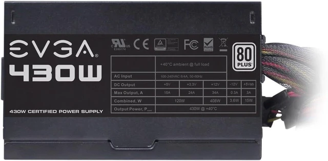 Alt view image 6 of 7 - EVGA 430 W1, 80+ WHITE 430W, 3 Year Warranty, Power Supply 100-W1-0430-KR, Black